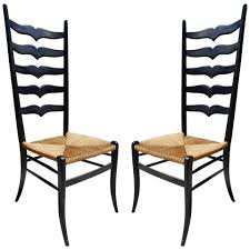 Pair of High Back Italian Chairs For Sale at 1stDibs
