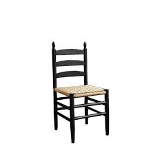 Farmhouse Style Oak Wood Ladder Back Side Chair for Kitchen & Dining - Black