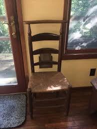 Antique Primitive ça 1800 Church Chair Mortised Rush Seat w ...