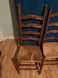 Ladder Back French Country Vintage Wood Dinning Chairs w ...