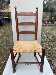 Antique Shaker Rush Style “Child's” Ladder Back Slatted Seat ...