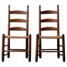A Pair of American Ladder Back Chairs, 19th Century For Sale ...