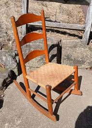 Antique Maple Shaker Style Ladder Back Rocking Chair W Original Woven Seat 1870 - Etsy