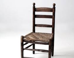 Vintage Antique Old Ladderback Shaker Style Reclaimed Salvaged SOLID Wood Wooden Dining Accent Desk Side Rush Rattan Seagrass Chair Seat - Etsy