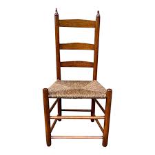 Early 20th Century Antique Maple Rush Seat Side Chair | Chairish
