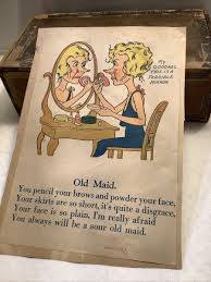 864🌟VIntage Antique 1800s VINEGAR VALENTINE The Old Maid ...