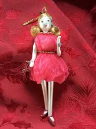 NEW Exceptional TALL Glass LADIES With ELEGANCE Pink Dress Christmas ORNAMENT | eBay