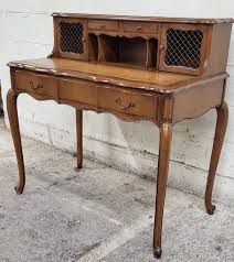 Vintage French Provincial Louis XV Style Leather Top Secretary Writing Desk - Etsy Israel