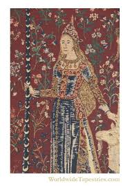 Touch (Lady and Unicorn) :: Unicorn Wall Hanging :: Worldwide Tapestries