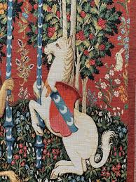 Unicorn and Leo Tapestry: Medieval Style Woven Wall Art ...