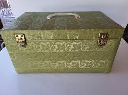 Vintage Green Sewing Basket Suitcase With Insert | eBay