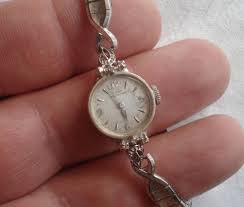 14k White Gold Lady Hamilton Diamond Watch, 1960's, Working ...