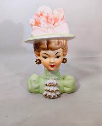 Vintage Victorian Lady Head Vase: Ceramic Planter, Japan ...