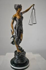 Lady Justice bronze statue mounted on a marble - Size: 14"L x 16"W x 32"H. - Walmart Business Supplies