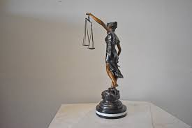 Lady Justice Bronze Statue Mounted On A Marble - Size: 14"l ...