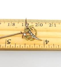 Antique 1800's Victorian 10K Rose & Yellow Gold Seed Pearl Stick Pin | eBay