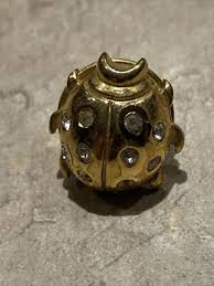 RARE Vintage Signed Crown Trifari Rhinestone Ladybug Pinback Pin | eBay