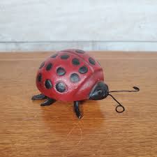 Vintage Cast Iron Insect Ladybug Lady Bug Beetle Ladybird Lucky ~ Paperweight | eBay