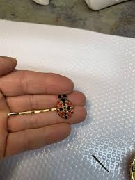 Adorable Stamped Dorothy Bauer Ladybug Rhinestone Barrett | eBay