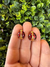 Vintage Jewelry Beautiful Signed Avon Ladybug Pierced Earrings - Etsy