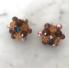 Amber Vintage 1960's Clip on Earrings | Bead Earrings | Vintage Earrings | Vintage Beads | Vintage Fashion | Vintage Jewelry - Etsy Canada