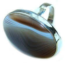 Sterling Silver Botswana Agate Ring – Pear-Shaped Handmade ...