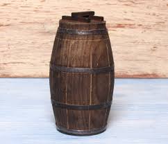 Rustic Miniature Wooden Barrel With Metal Rings for Your ...