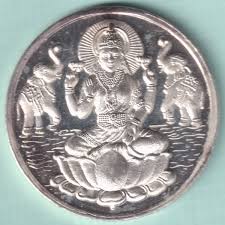 HINDU SILVER TOKEN OF SHREE MAHALAXMI WEIGHT: 100 GRAMS RARE ...