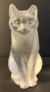 Lalique Clear Sitting Cat Damaged 1 Of My 400+ Lalique Listings | eBay