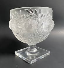 Vintage Signed Lalique France Crystal Elizabeth Vase Fauna ...
