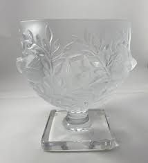 Lalique Frosted Crystal Glass Vase - Etsy
