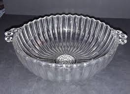 Vintage Ribbed Glass Bowl 6" Scalloped Edges Hobnail Bottom ...