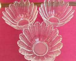 Dessert Bowls Pressed Glass, 1970s - Etsy