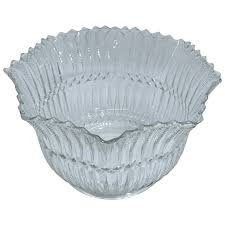 Victorian Glass Lamp Shade 4” Fitter Pressed Clear Oil Gas ...