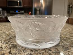 Lalique France Crystal Clear 'Jungle Bowl' with Jaguar Motif | eBay