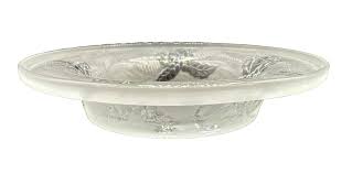 Frosted Glass CHRISTMAS BOWL~with Embossed Bells~Holly Berries Pinecones~8" | eBay