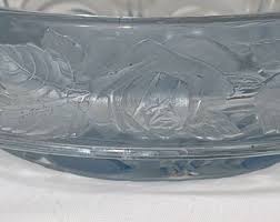 Vintage Sowerby Glass "flora" Console Bowl | Light Blue Pressed Glass | 1930s Art Deco | Large Centrepiece Bowl | Pattern 808160 - Etsy