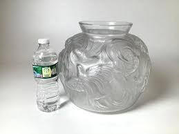 Sabino 1930s Frosted Glass Vase Birds of Paradise | Chairish