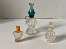 Set of 3 Miniature Vintage Glass Perfume Bottles: Tester ...