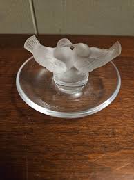 Lalique France Signed Crystal Kissing Love Bird Doves Pin Dish / Ring Holder Vanity Jewelry Tray - Etsy UK