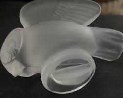 Buy Vintage Rare Small Lalique Frosted Crystal Glass "hibou" Owl Figurine -owl Lucite Clear Etched Bookend Block Mid Century by R.fox Online in India - Etsy