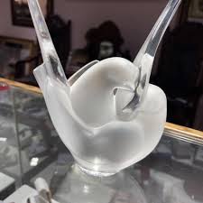 LALIQUE FRANCE FROSTED CRYSTAL 'SYLVIE' Love Birds, DOVES LARGE VASE | eBay