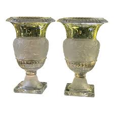 1970s Crystal Vases - a Pair | Chairish
