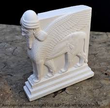 Historical Assyrian Lamassu Nimrud Palace Guardians Winged Bull Sculpture Www.neo-mfg.com 8.5" Mesopotamia - Flat on Back Side - Face Left - Etsy Sweden
