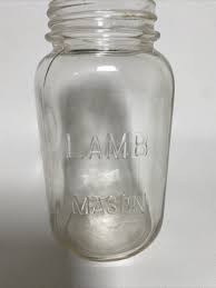 Lamb Mason Jar One Quart Vintage No Lid Faint Pink Bottom | eBay