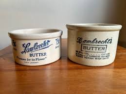 Vintage Lambrecht Butter Crocks, Advertising Crock ...