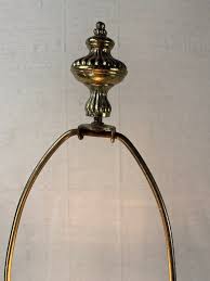 Vintage Antique Ornate Cast Metal Brass Tone Table Lamp Floral 22" | eBay