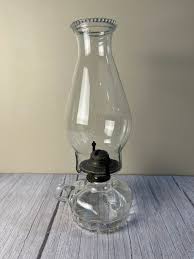 Vintage Clear Glass Finger Lamplight Farms Oil Lamps With ...