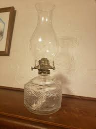 ANTIQUE VINTAGE CLEAR PATTERN GLASS OIL FINGER LAMP kerosene