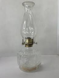 Vintage Lamplight Farms Clear Hexagon Oil Lamp Embossed Glass With Shade - Etsy Australia
